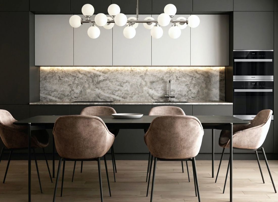 prikaz crno sive kuhinje